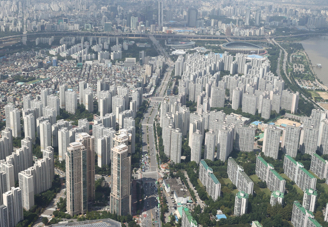 송파구 일대 아파트 밀집지역 전경