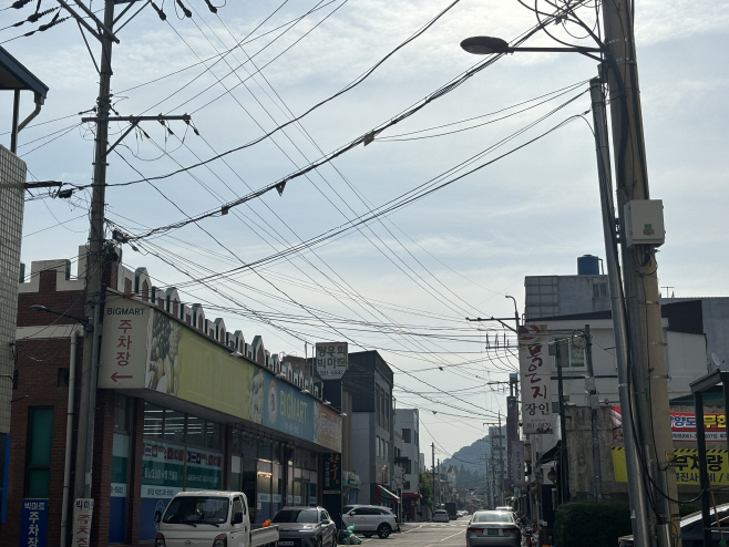 담양읍 시가지 공중케이블