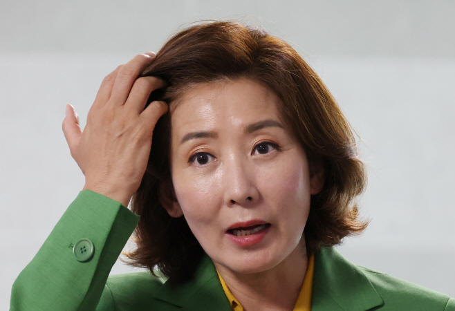 취재진 앞에 선 나경원 의원<YONHAP NO-4385>
