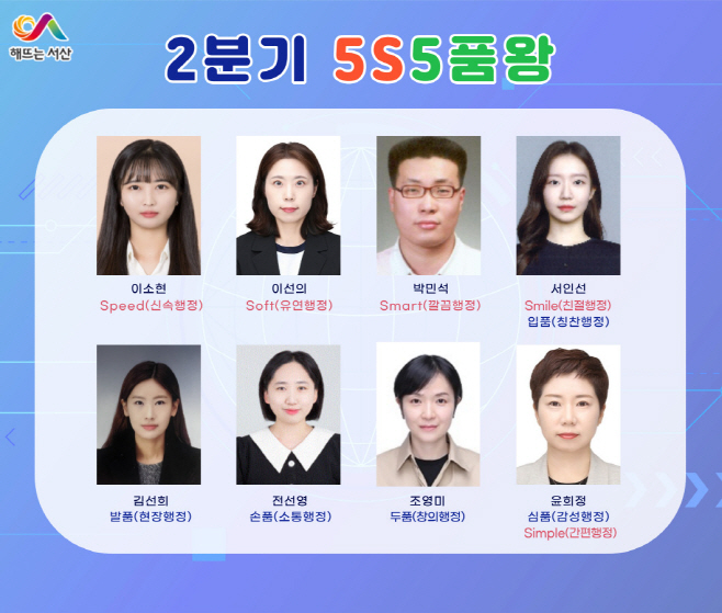 서산시, 시민중심 행정 실천...5S5품왕 선발