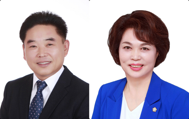 왼쪽부터 익산시의회 김경진 의장, 강경숙 부의장