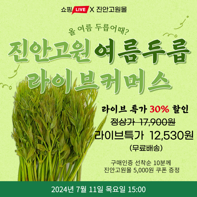 07-10 진안고원몰 여름두릅 라이브커머스 진행