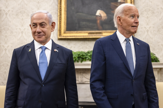 BIDEN NETANYAHU <YONHAP NO-1166> (UPI)