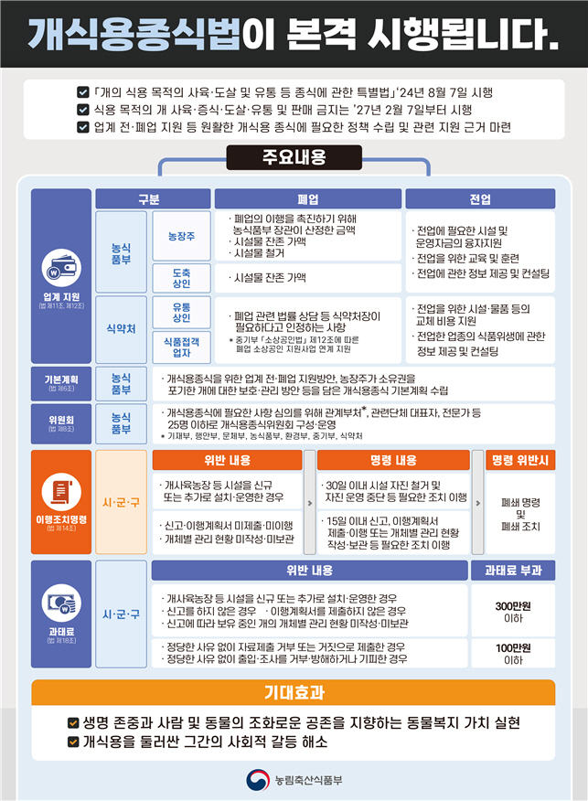 개 식용 종식법 시행 인포