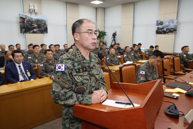 국방위 발언하는 곽종근 특수전사령관<YONHAP NO-1734>