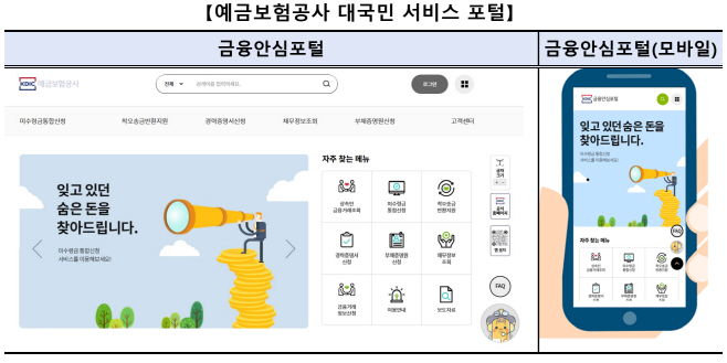 예금보험공사 금융안심포털