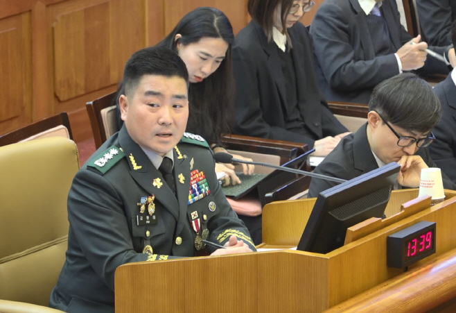 김현태 특임단장, 윤 대통령 탄핵심판 답변<YONHAP NO-3829>