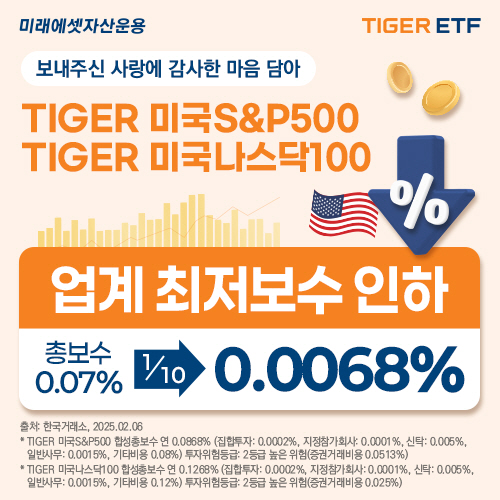 TIGER 미국대표지수 보수 인하_사진