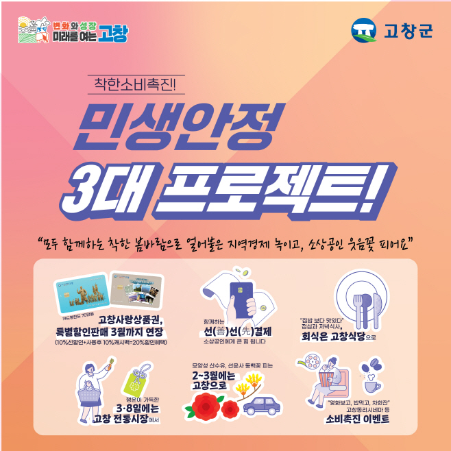 고창군 민생안정3대프로젝트 홍보 이미지