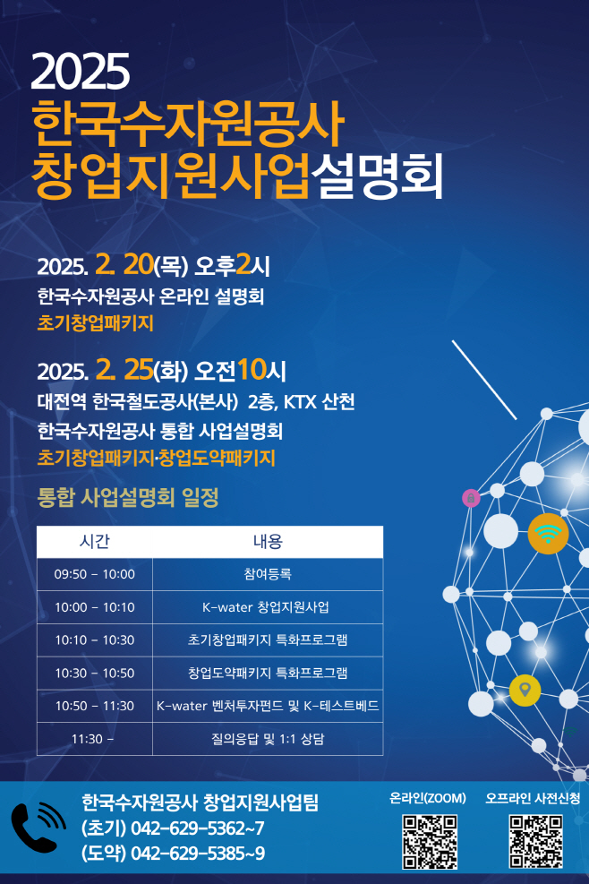 [포스터] 2025 한국수자원공사 창업지원사업 설명회 포스터