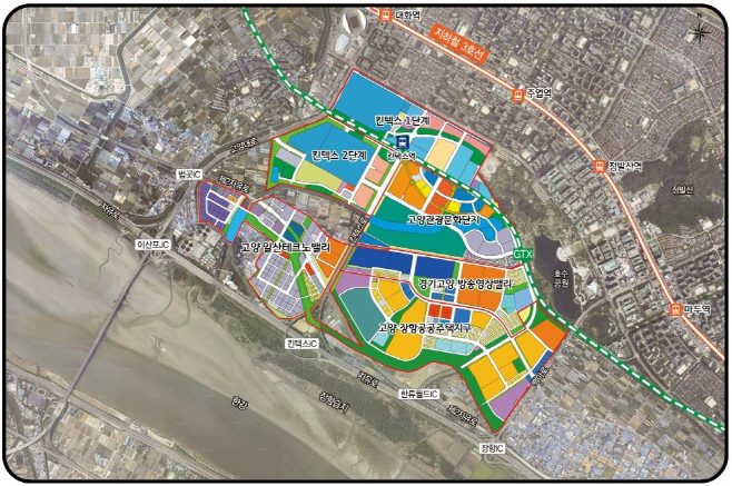 고양방송영상밸리 인근 주요사업 현황도/고양시