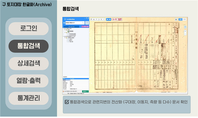 3.1절 앞 일본어 뺀 ‘한글 토지대장’ 완성