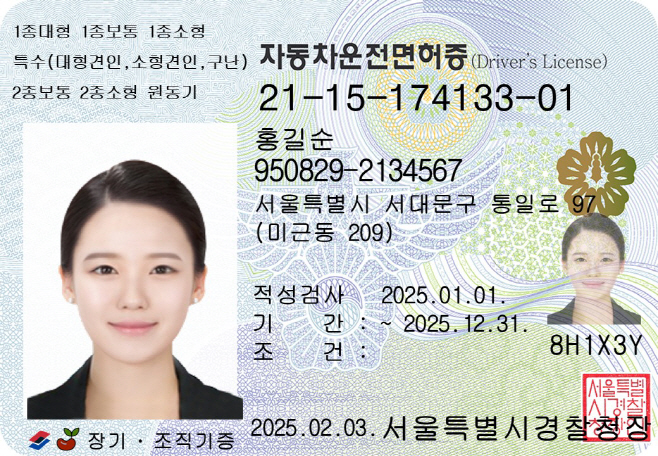 사진1. 신규디자인 운전면허증 이미지