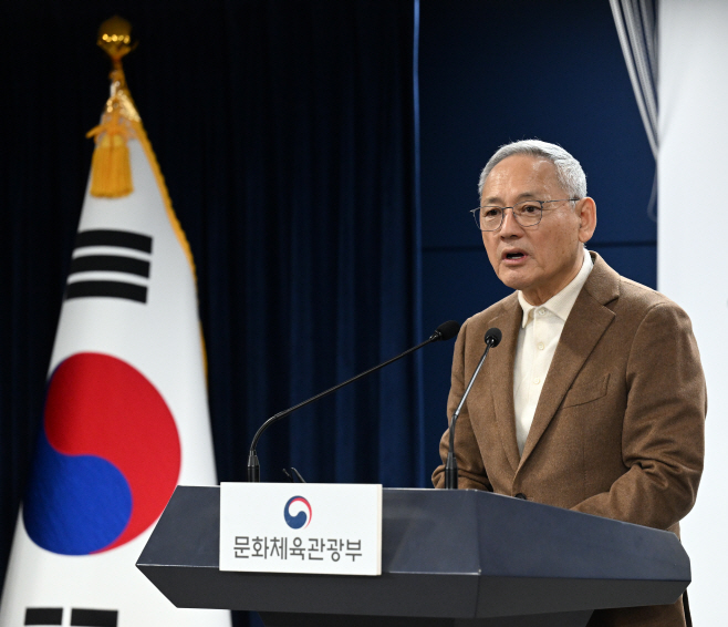 [포토]문화·체육·관광분야 중장기 핵심프로젝트 발표하는 유인촌 장관