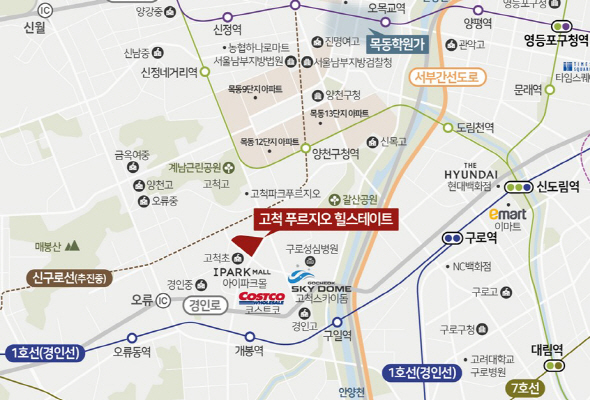 고척 푸르지오 힐스테이트 위치도