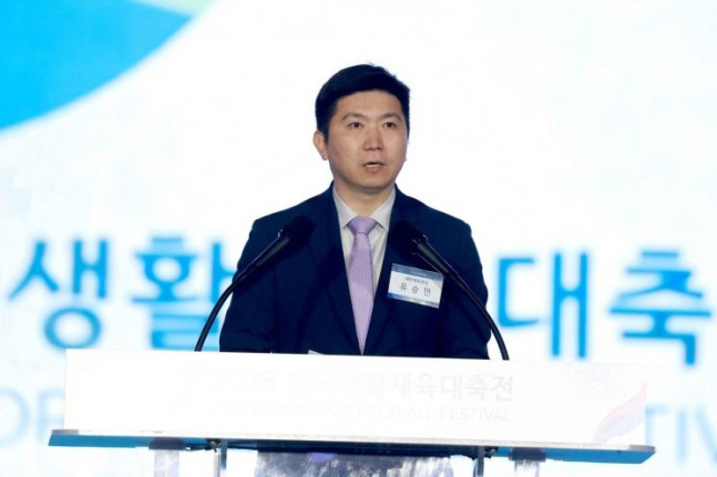 유승민 대한체육회 회장이 연설하고 있다. 연합뉴스