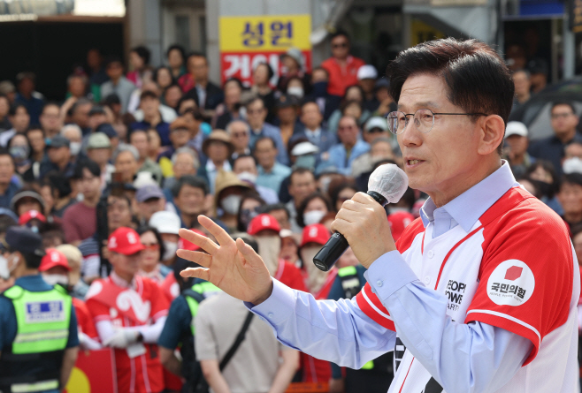 김문수, 밀양 유세