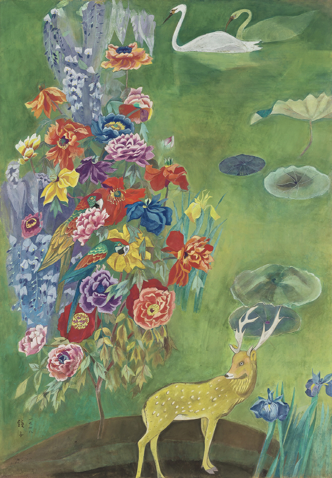 Lot. 32, 천경자, 1924-2015, [윤삼월], color on paper, 135.5×94.5cm, 1978, 8억 5000만원-12억원