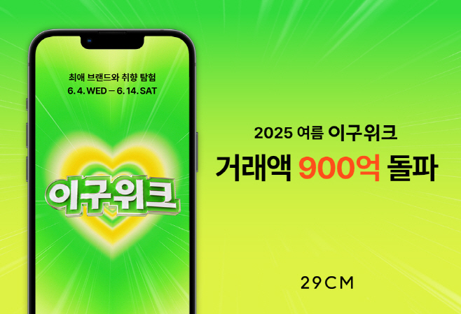 [29CM 사진자료] 2025 여름 이구위크 거래액 900억 돌파 포스터