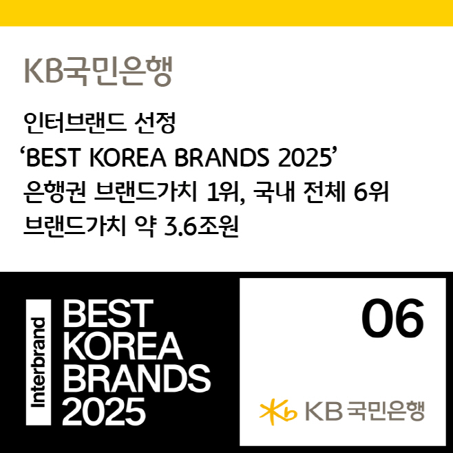 (보도사진) KB국민은행, 인터브랜드 `베스트 코리아 브랜드` 13년 연속 은행권 1위 선정
