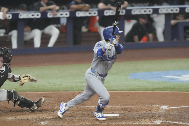 Dodgers Marlins Baseball <YONHAP NO-2492> (AP)