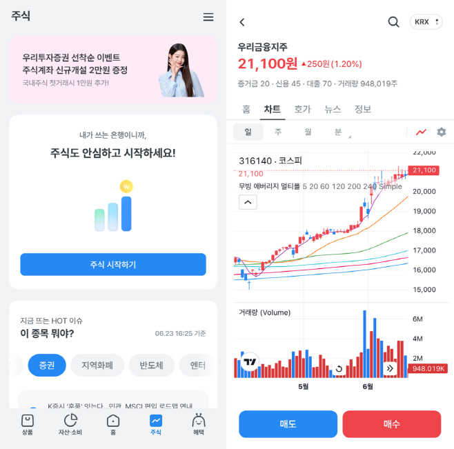 0624 우리WON뱅킹 주식거래까지 한번에...MTS 연계 서비스 오픈