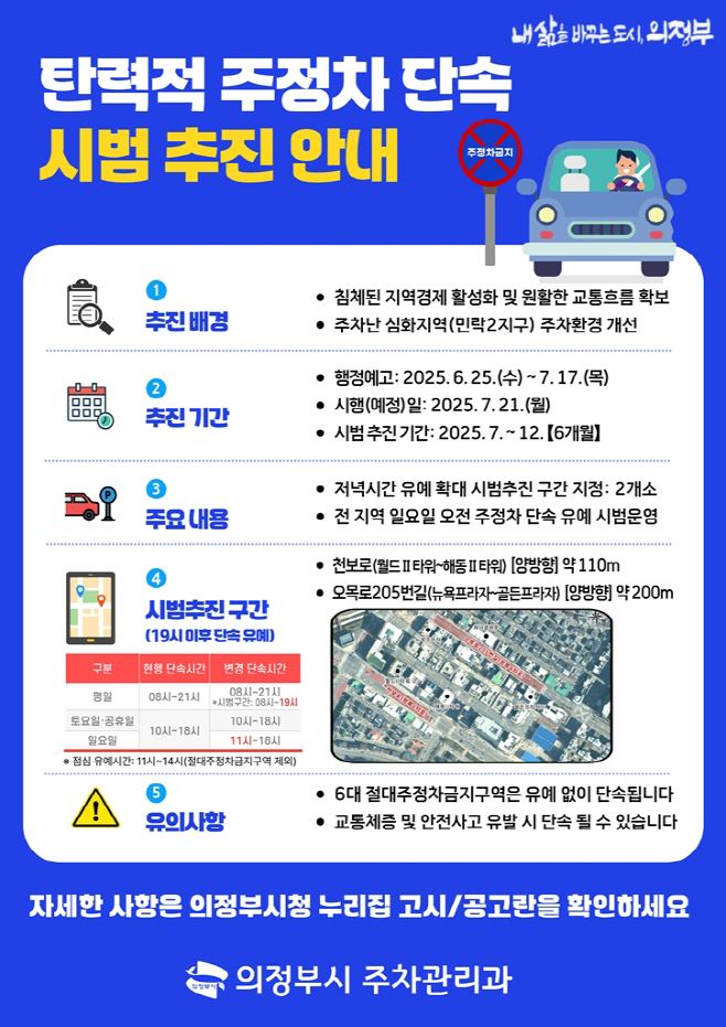 2.주차관리과(의정부시, 7월부터 탄력적 주정차 단속 시범 운영…주차난 해소와 지역경제 활성화 기대)