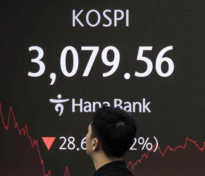 숨 고르기 들어간 코스피 0.92% 하락<YONHAP NO-6160>
