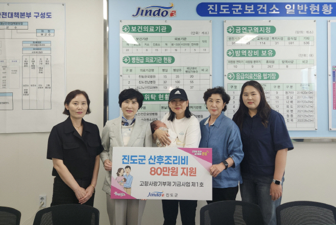 1. 진도군, ‘산후 조리비 80만 원’ 첫째아부터 지원
