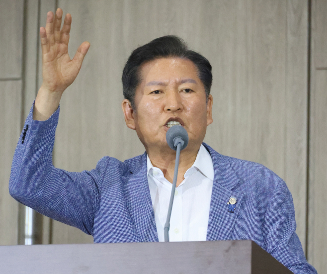 더민주혁신회의 전국대회 참석한 정청래<YONHAP NO-3195>