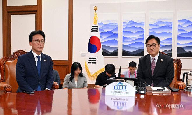 우원식 국회의장, 김민석 신임 국무총리 접견
