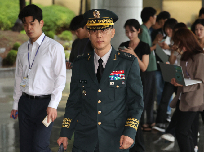 김용대 드론작전사령관, 내란특검 출석<YONHAP NO-3313>