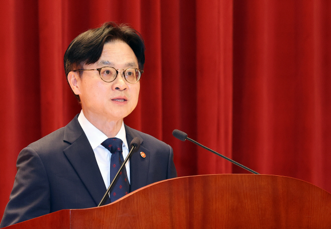 김정관 산업부 장관, '취임사'<YONHAP NO-3793>