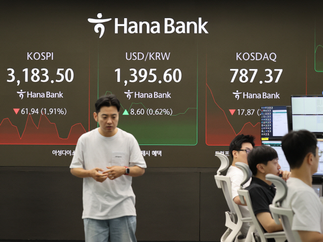 코스피 3,190선 붕괴