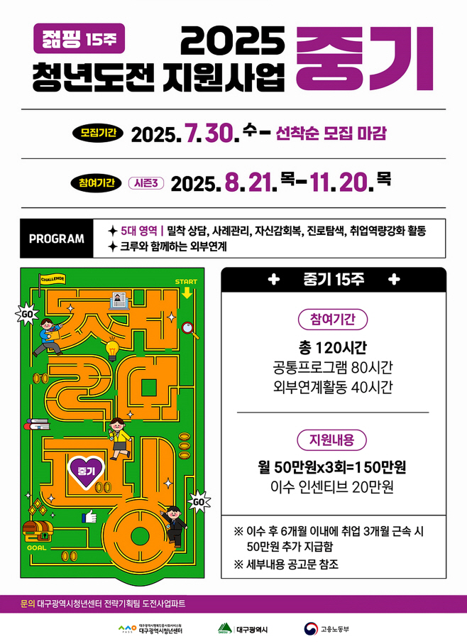 [붙임] 2025 청년도전지원사업 15주(중기) 안내 포스터