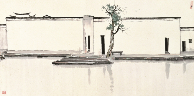 1. 우관중, 두 마리 제비, 1981, 종이에 먹과 채색, 홍콩예술박물관 소장(우관중과 그의 가족 기증)