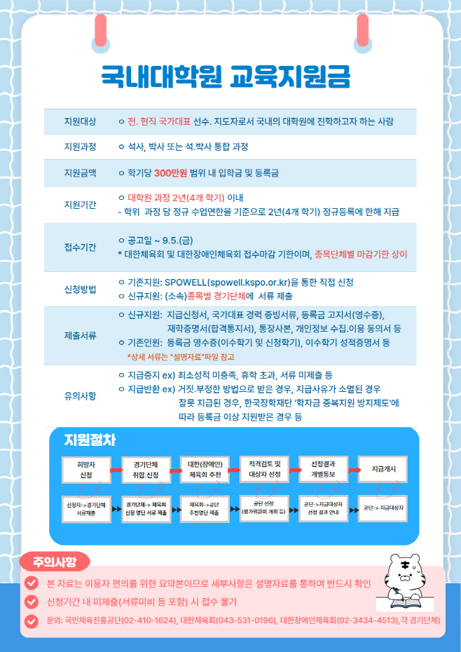 사본 -{보도사진] 국민체육진흥공단_2025년 하반기 국내대학원 교육지원금 안내 포스터 (1)
