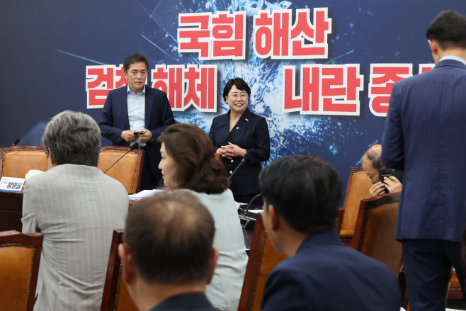 당무위 회의 참석한 김선민 대표 권한대행<YONHAP NO-3441>