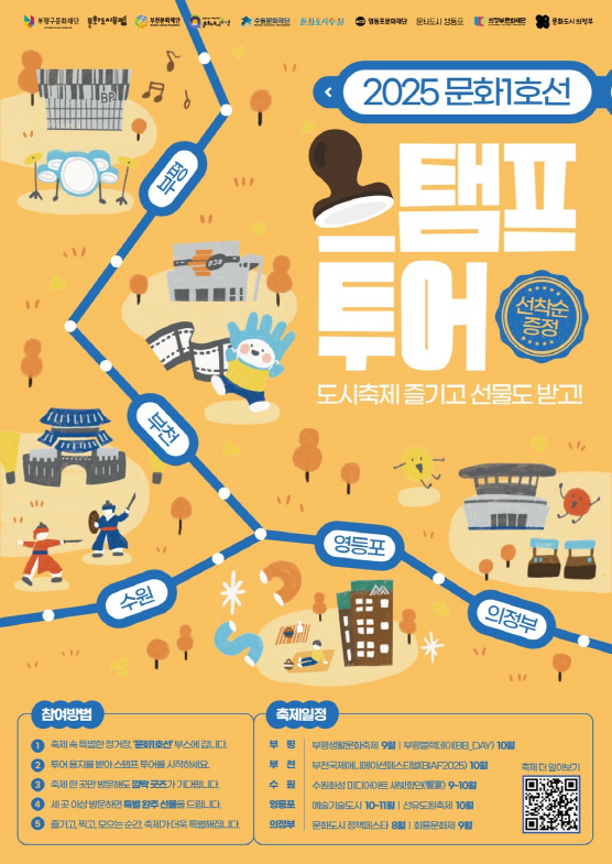 7. 5개 도시 축제 즐기고, 선물도 받자! 부평구문화재단, ‘2025 문화1호선 스탬프 투어’ 운영