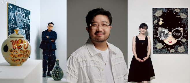 (사진3) 서울굿즈 아트콜라보 3인 작가 사진(왼쪽부터 강준영, 그라플렉스, 김지희)