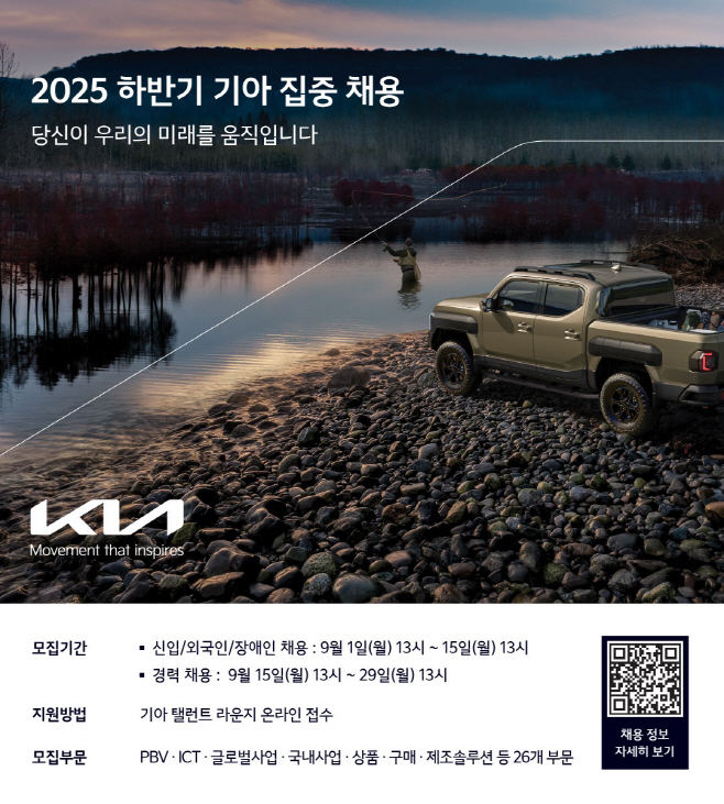 250901 (보도자료) 기아, 2025년 하반기 집중 채용 실시