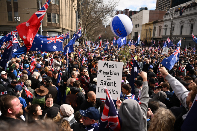 AUSTRALIA ANTI IMMIGRATION PROTEST <YONHAP NO-4048> (EPA)