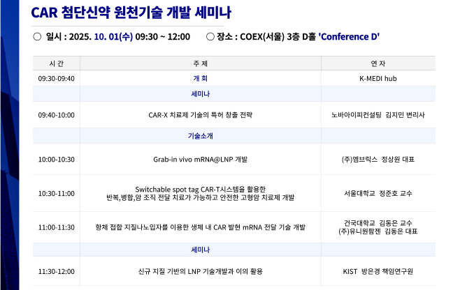 [붙임] 프로그램 일정