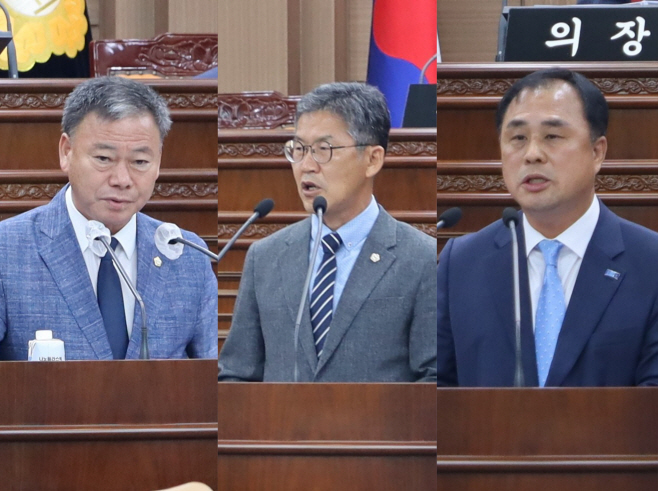 양주영, 김정흠, 김왕중 본회의 사진 편집본