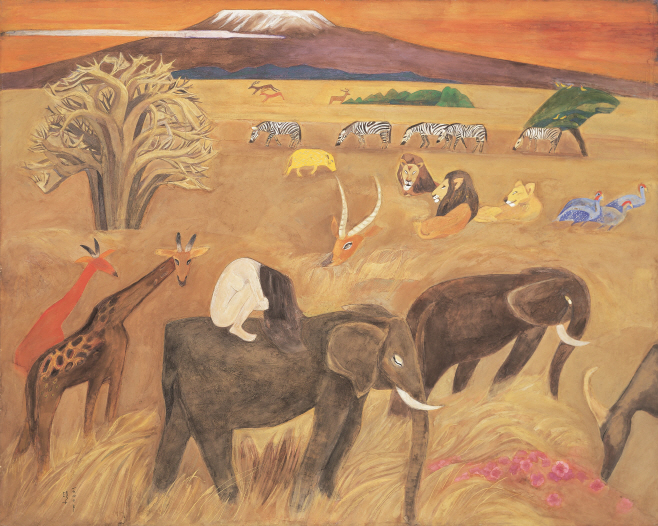 천경자, 내 슬픈 전설의 49페이지, 1976, 종이에 채색, 130x162cm, 서울미술관 소장