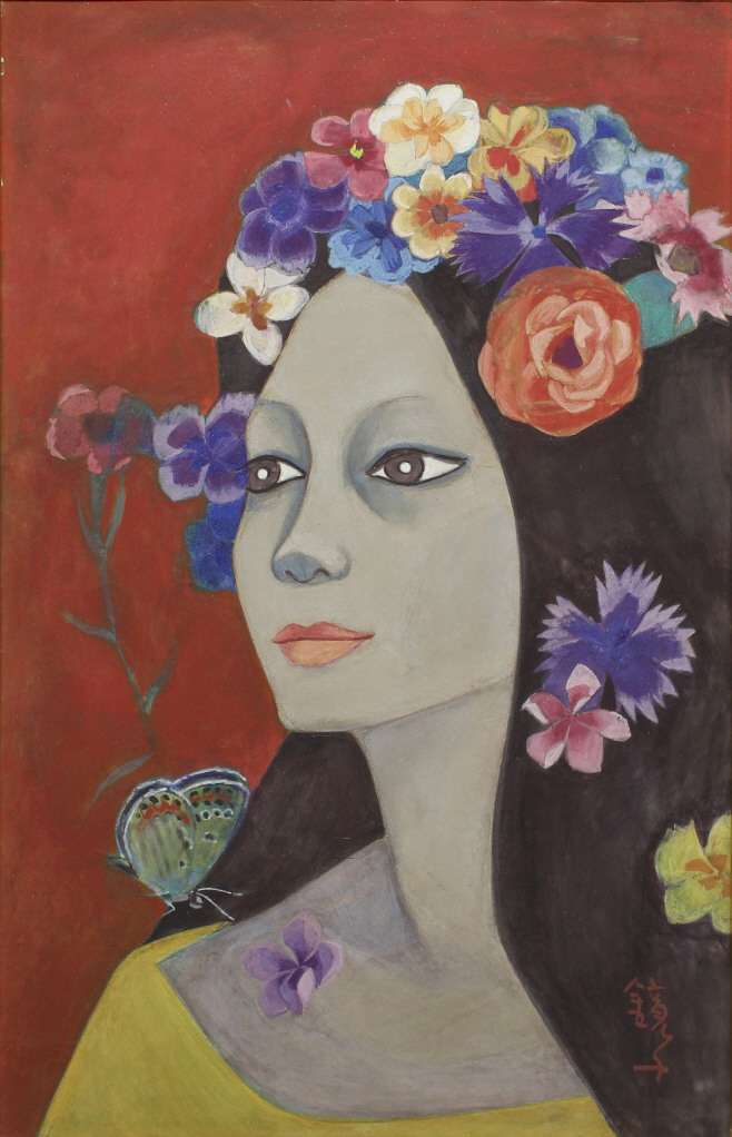 천경자, 고(孤), 1974, 종이에 채색, 38.5x23.3cm, 서울미술관 소장