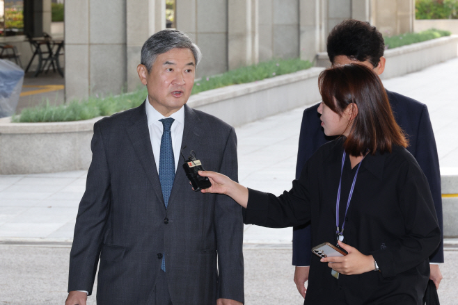 조태용 전 국정원장, 내란특검 2차 출석<YONHAP NO-1952>