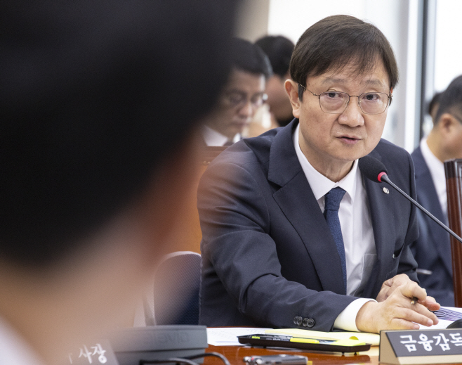이찬진 금융감독원장, 국감에서 답변