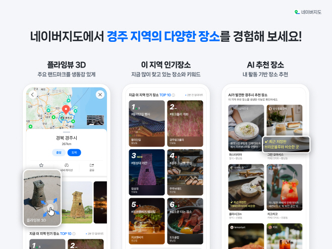 [이미지] 네이버지도 플라잉뷰3D, 발견피드