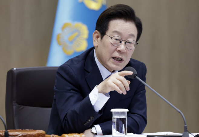 발언하는 이재명 대통령<YONHAP NO-3469>